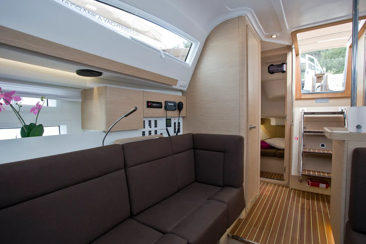 Salon of Tariq, a Elan Impression 40 sailboat at Mali Lošinj, Croatia
