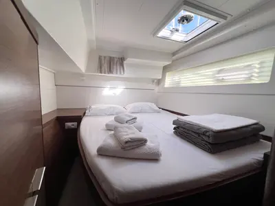 Cabin on Bella Mare, a Lagoon 40 catamaran at Athens, Greece