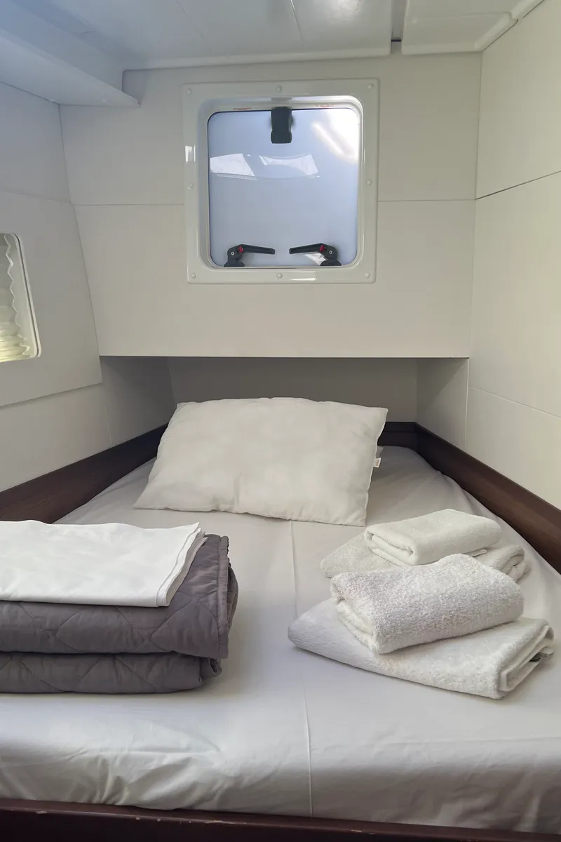 Cabin on Bella Mare, a Lagoon 40 catamaran at Athens, Greece