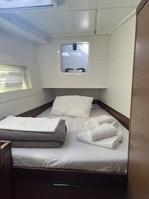 Cabin on Bella Mare, a Lagoon 40 catamaran at Athens, Greece