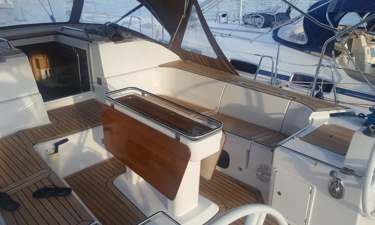 Moonlight, a Elan Impression 50 sailboat at Grad Biograd na Moru, Croatia