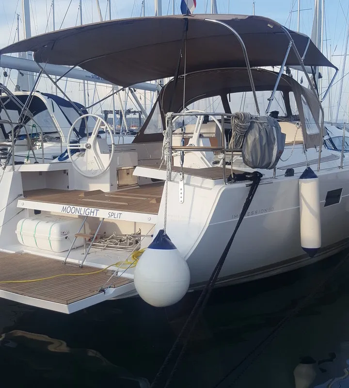 Moonlight, a Elan Impression 50 sailboat at Grad Biograd na Moru, Croatia