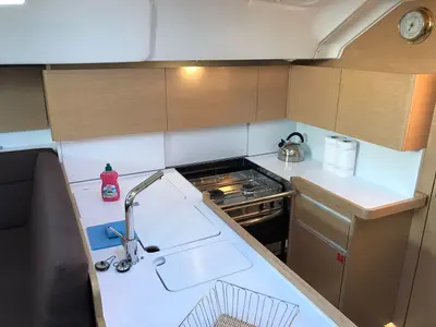 Galley of Moonlight, a Elan Impression 50 sailboat at Biograd na Moru, Croatia