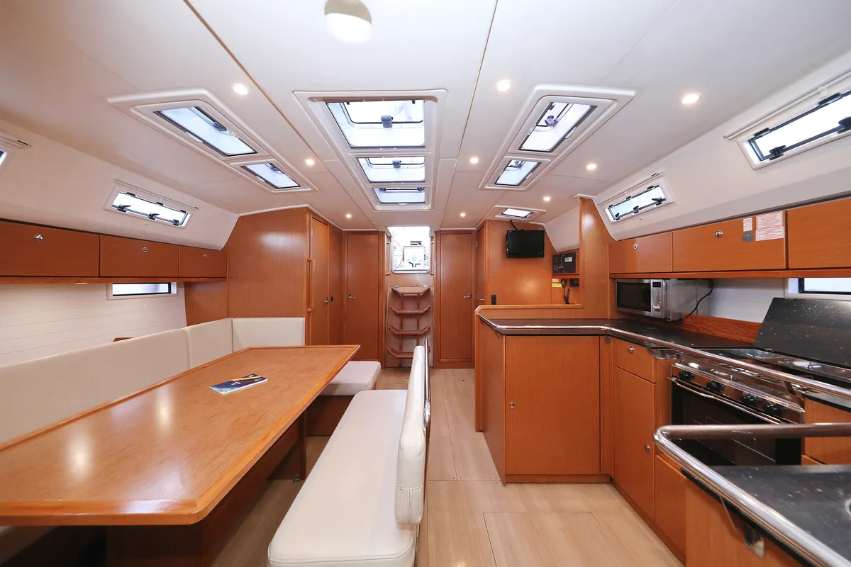 Salon of Siegal, a Bavaria Cruiser 50 sailboat at Grad Biograd na Moru, Croatia