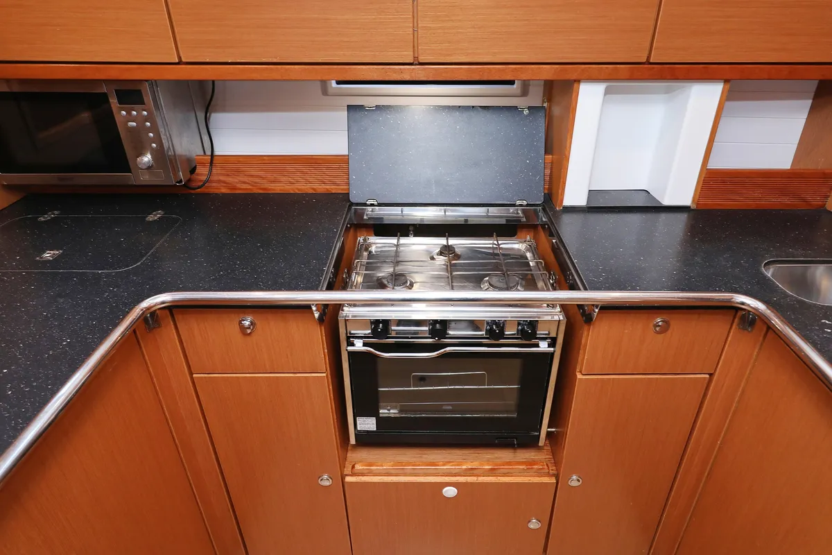 Galley of Siegal, a Bavaria Cruiser 50 sailboat at Grad Biograd na Moru, Croatia
