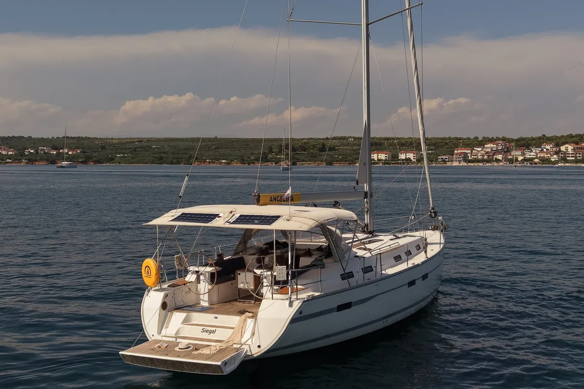 Siegal, a Bavaria Cruiser 50 sailboat at Grad Biograd na Moru, Croatia