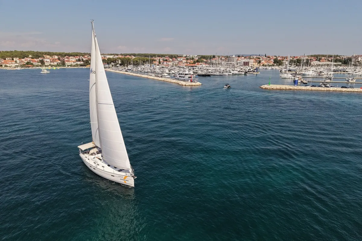 Siegal, a Bavaria Cruiser 50 sailboat at Grad Biograd na Moru, Croatia