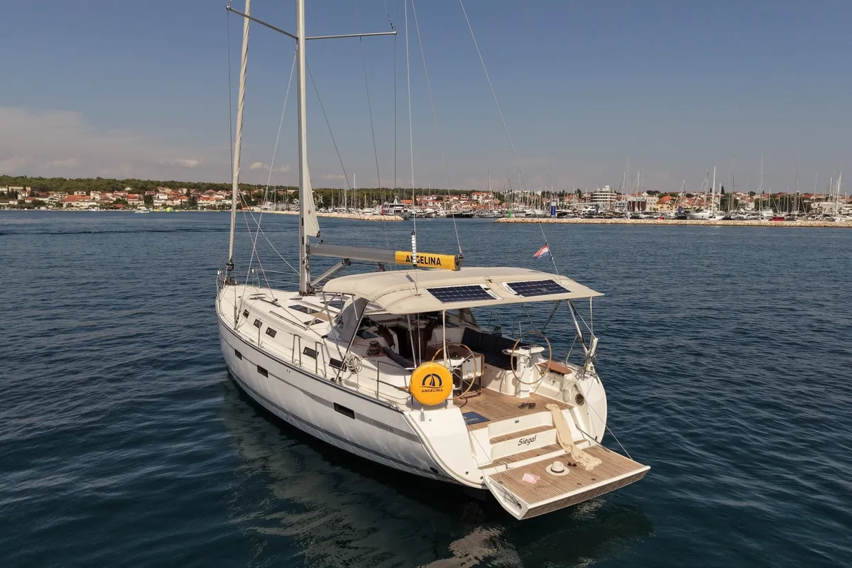Siegal, a Bavaria Cruiser 50 sailboat at Grad Biograd na Moru, Croatia