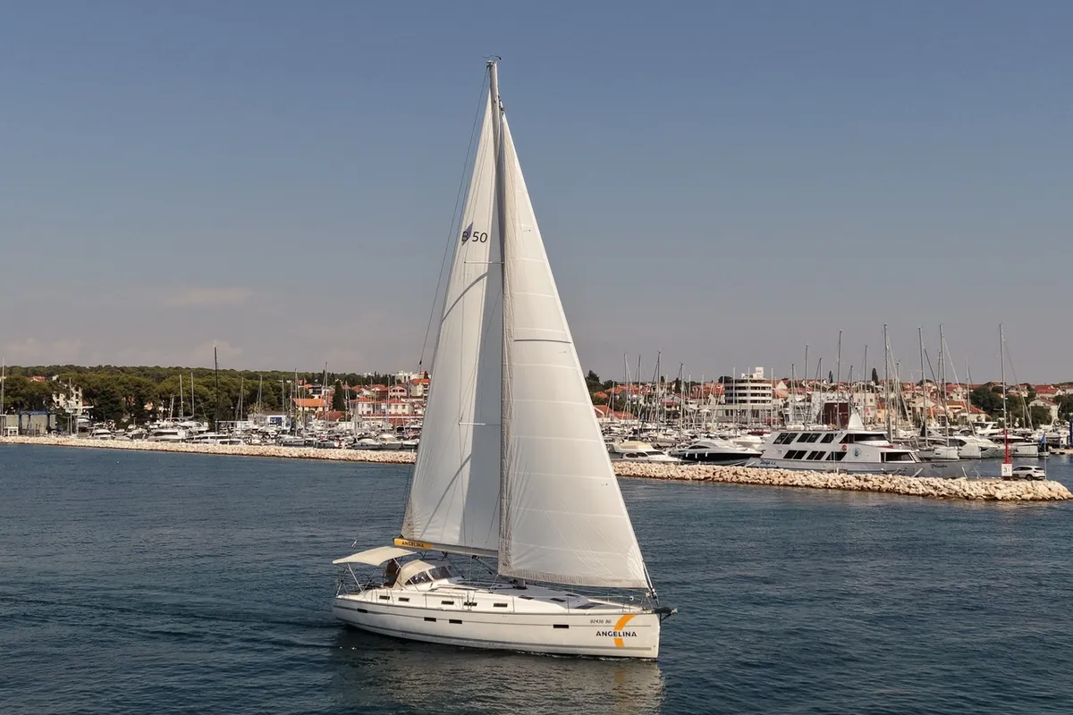 Siegal, a Bavaria Cruiser 50 sailboat at Grad Biograd na Moru, Croatia