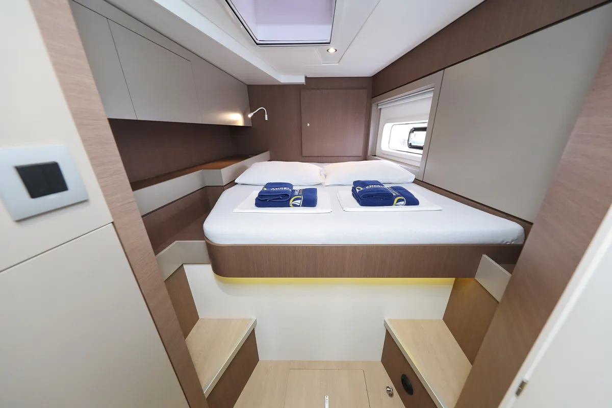 Cabin on Triton, a Bali 4.6 catamaran at Trogir, Croatia
