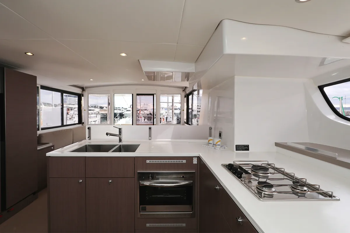 Galley of Triton, a Bali 4.6 catamaran at Trogir, Croatia