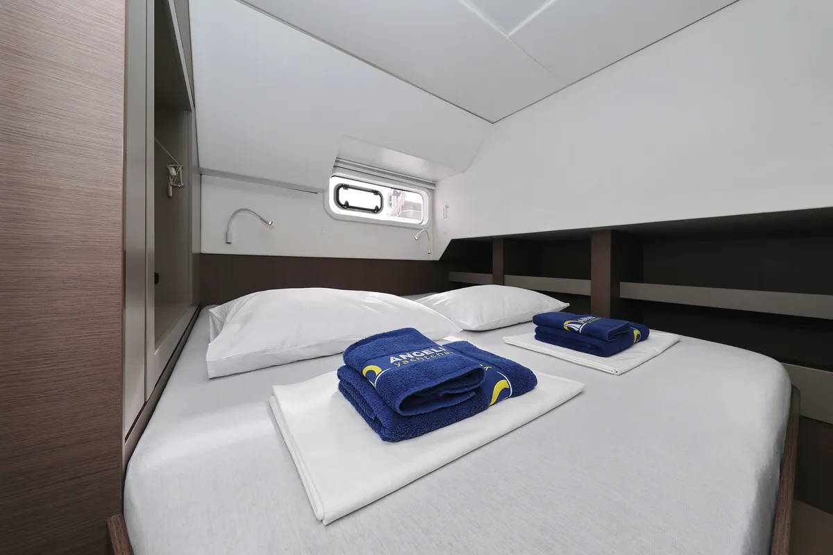 Cabin on Triton, a Bali 4.6 catamaran at Trogir, Croatia