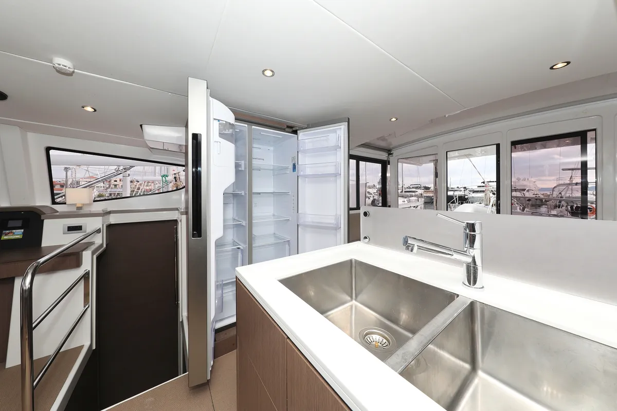 Galley of Triton, a Bali 4.6 catamaran at Trogir, Croatia
