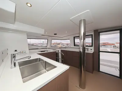 Galley of Triton, a Bali 4.6 catamaran at Trogir, Croatia