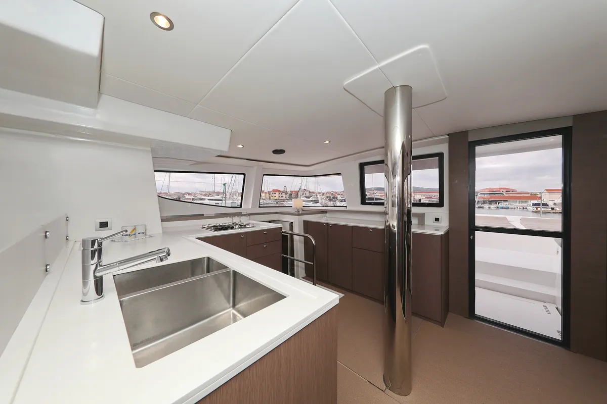 Galley of Triton, a Bali 4.6 catamaran at Trogir, Croatia