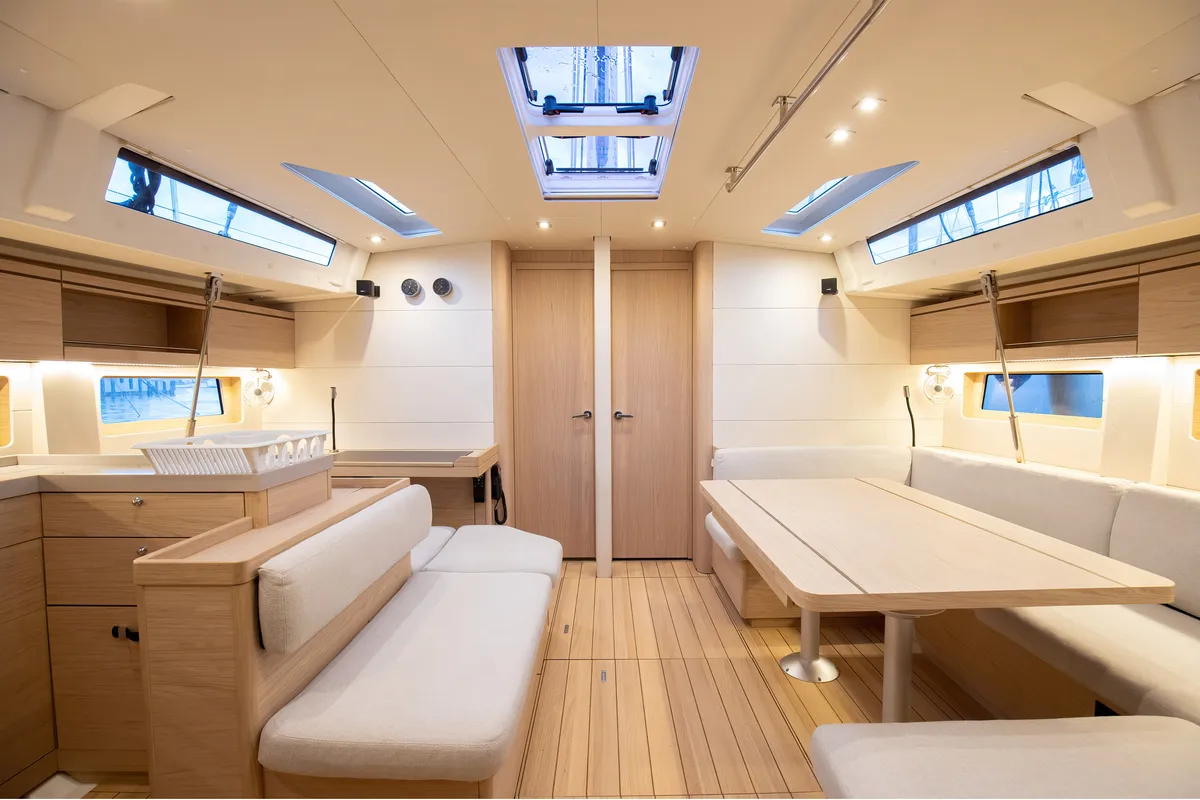 Salon of Olimpia, a Beneteau Oceanis 51.1 sailboat at Capo d'Orlando, Italy