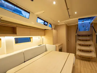 Salon of Olimpia, a Beneteau Oceanis 51.1 sailboat at Capo d'Orlando, Italy