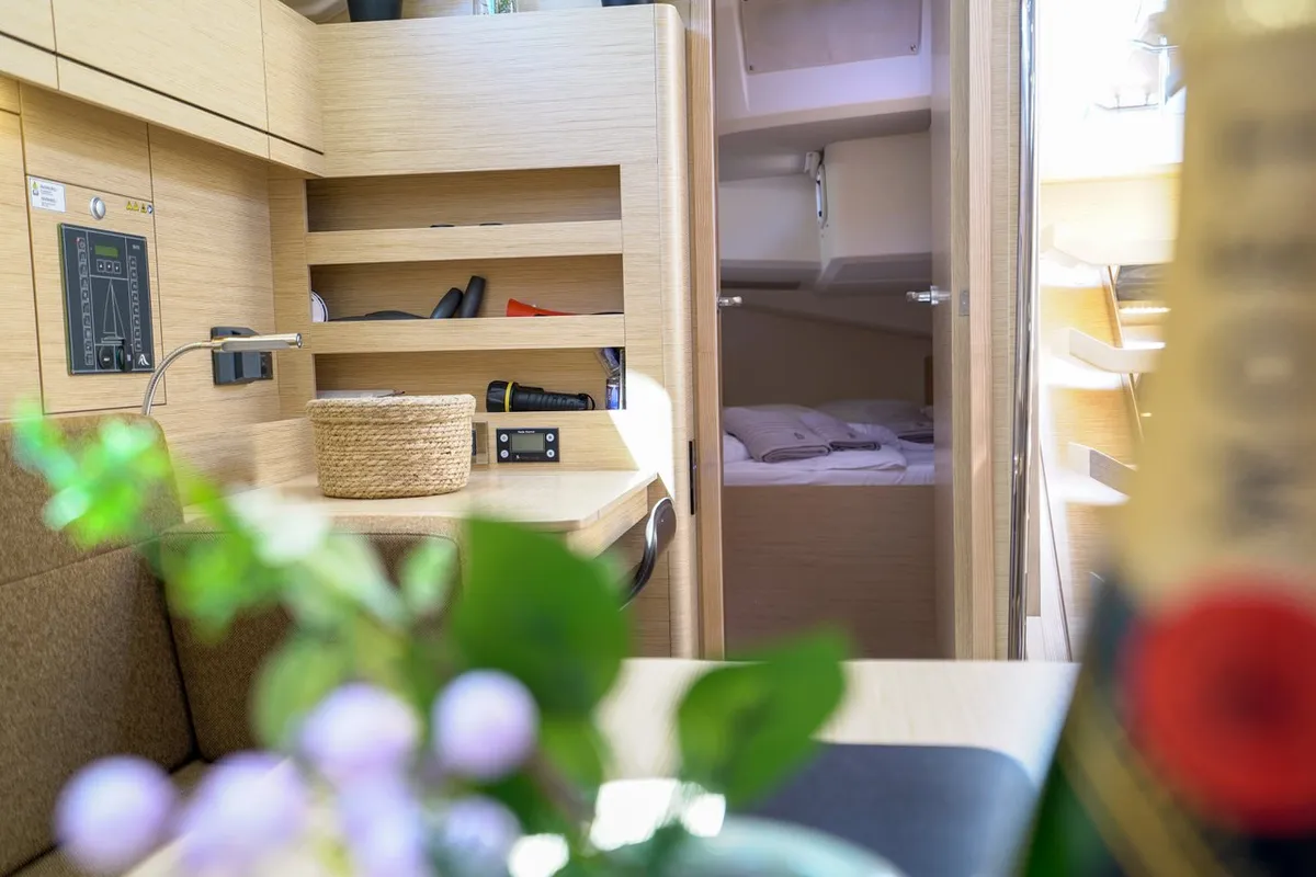 Salon of Evelyn, a Hanse 508 sailboat at Seget Donji, Croatia