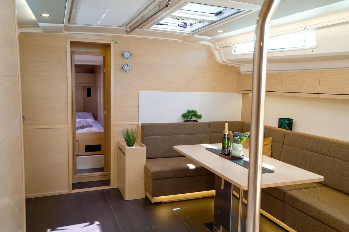 Salon of Evelyn, a Hanse 508 sailboat at Seget Donji, Croatia