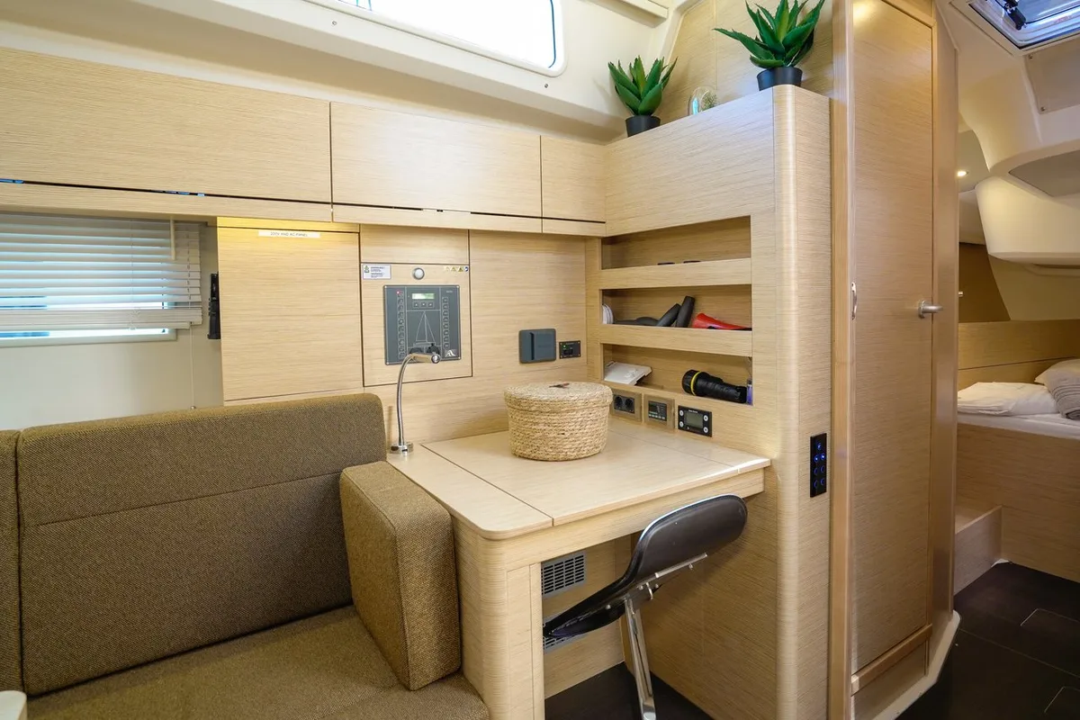 Salon of Evelyn, a Hanse 508 sailboat at Seget Donji, Croatia