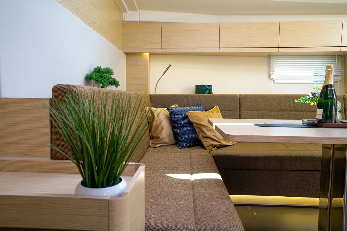 Salon of Evelyn, a Hanse 508 sailboat at Seget Donji, Croatia