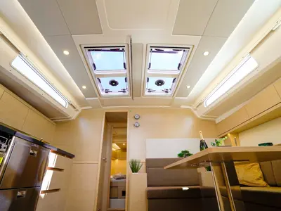 Salon of Evelyn, a Hanse 508 sailboat at Seget Donji, Croatia