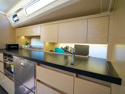 Galley of Evelyn, a Hanse 508 sailboat at Seget Donji, Croatia