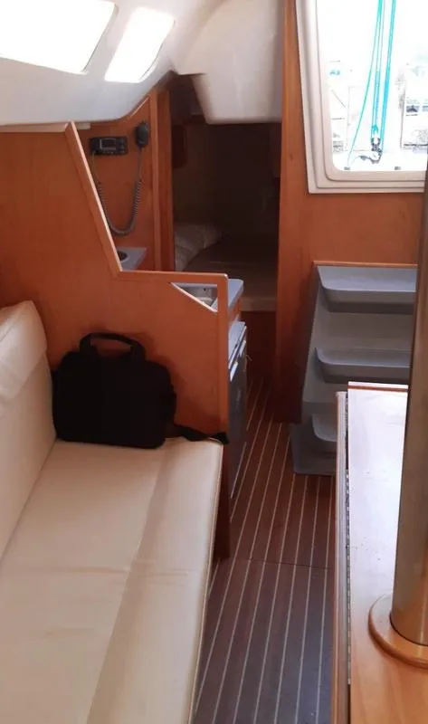 Salon of Galaia, a Viko S 30 sailboat at Sitges, Spain