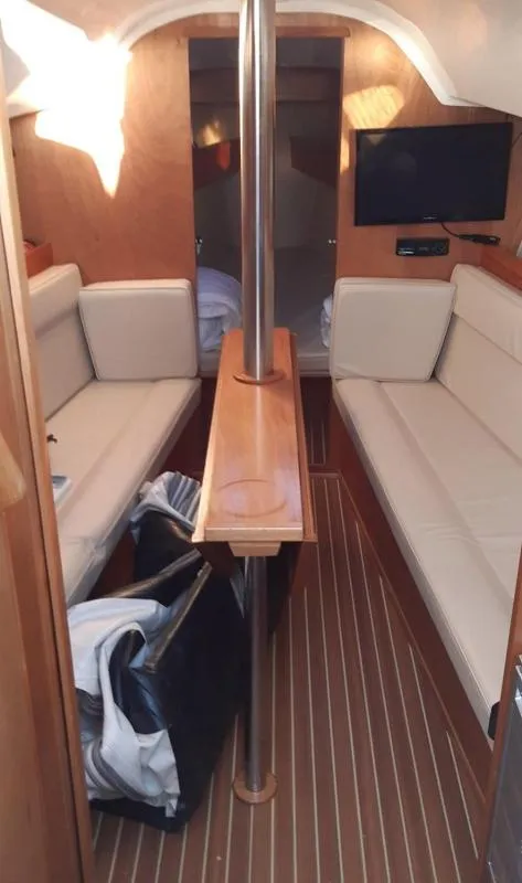 Salon of Galaia, a Viko S 30 sailboat at Sitges, Spain