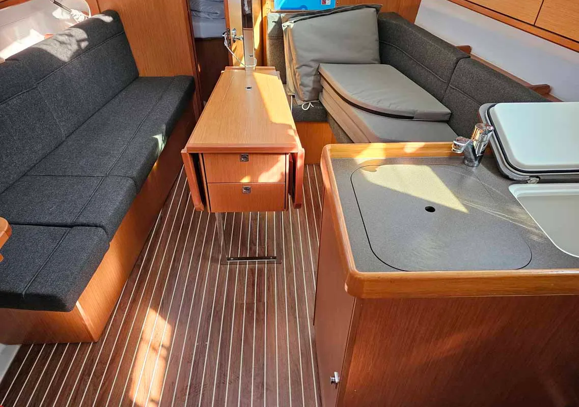 Salon of Suleika, a Bavaria Cruiser 34 sailboat at Punat, Croatia