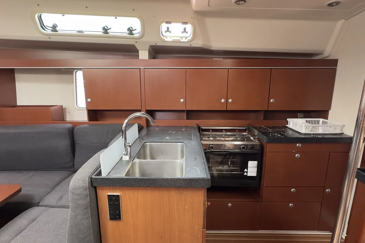 Galley of Draco, a Hanse 445 sailboat at Fethiye, Turkey