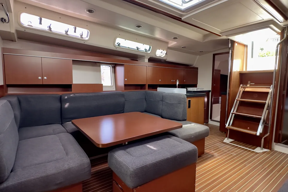 Salon of Draco, a Hanse 445 sailboat at Fethiye, Turkey