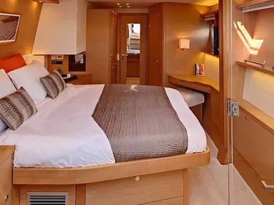Cabin on Adeia II, a Lagoon 560 catamaran at Olbia, Italy