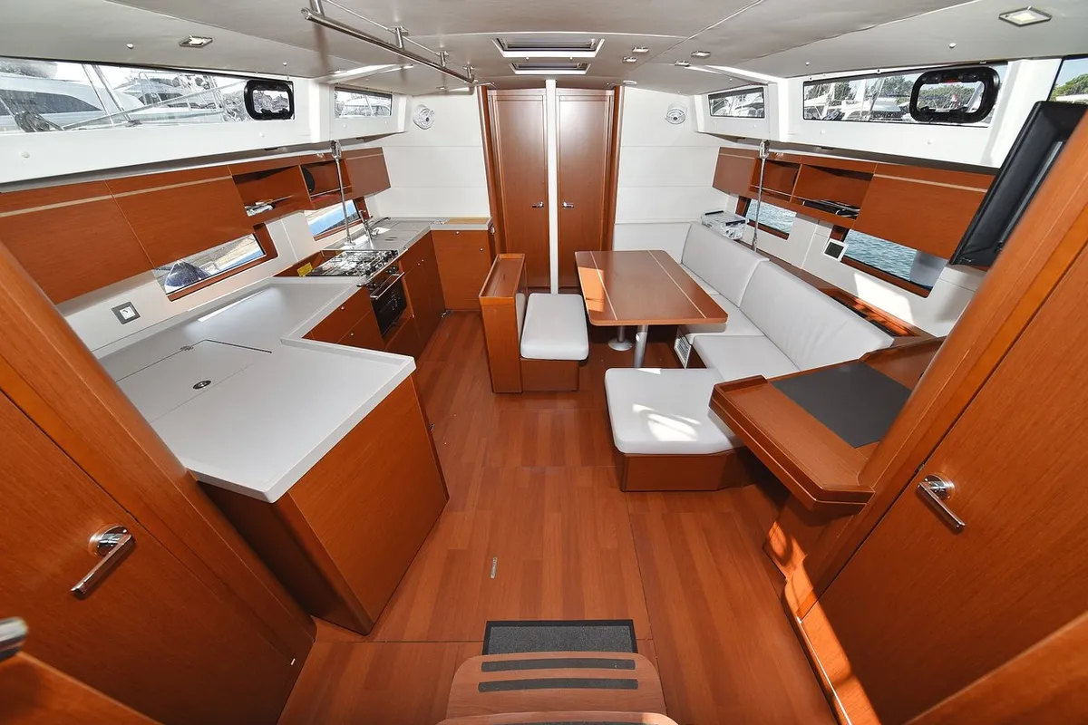 Salon of Antonela M, a Beneteau Oceanis 46.1 sailboat at Zadar, Croatia