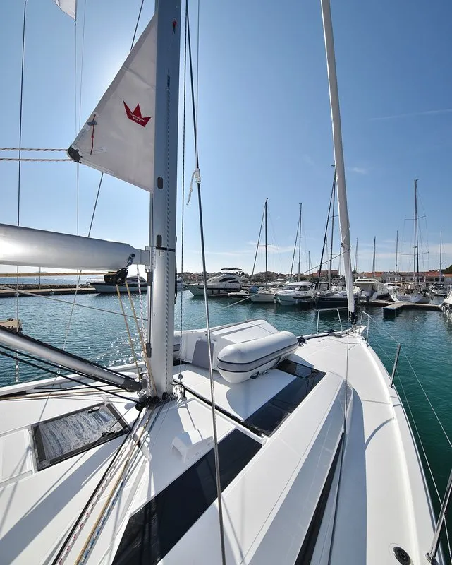Deck of Antonela M, a Beneteau Oceanis 46.1 sailboat at Zadar, Croatia