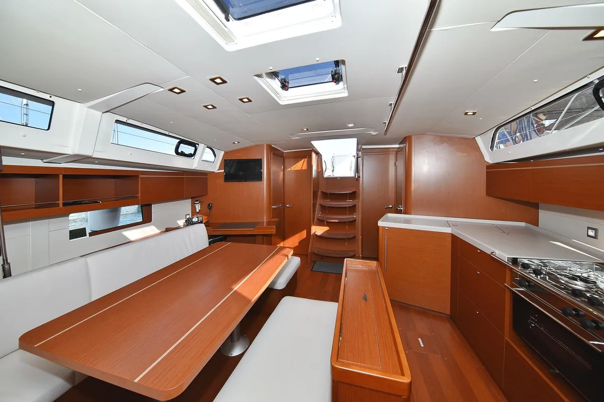 Salon of Antonela M, a Beneteau Oceanis 46.1 sailboat at Zadar, Croatia