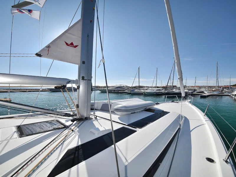 Deck of Antonela M, a Beneteau Oceanis 46.1 sailboat at Zadar, Croatia