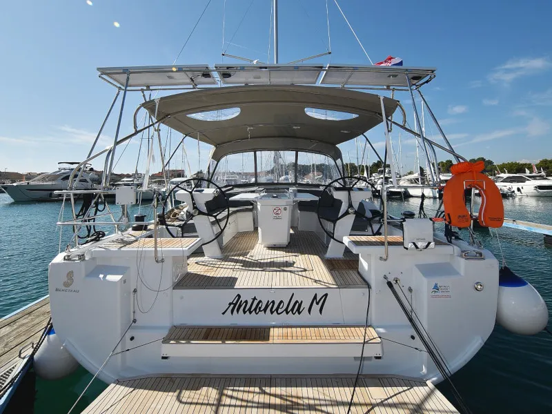 Cockpit of Antonela M, a Beneteau Oceanis 46.1 sailboat at Zadar, Croatia