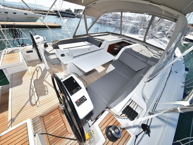 Head on Antonela M, a Beneteau Oceanis 46.1 sailboat at Zadar, Croatia
