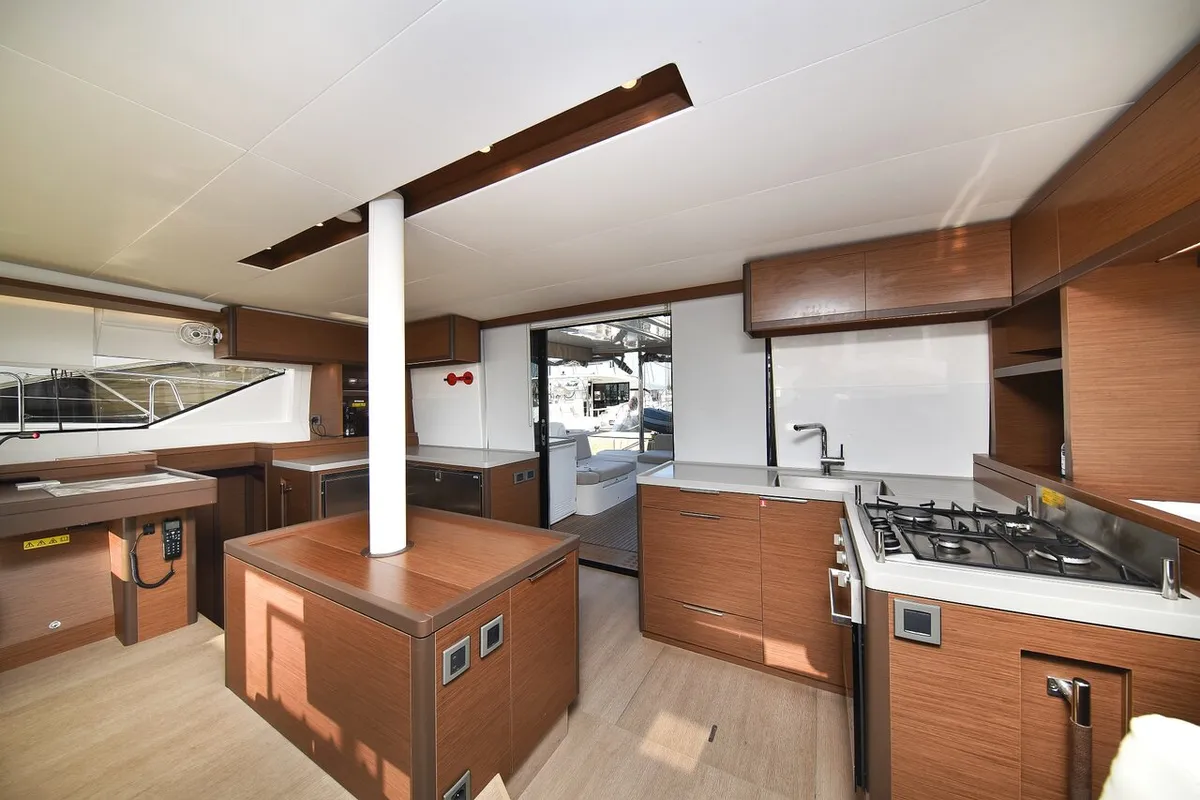 Galley of Lux, a Lagoon 50 catamaran at Sukošan, Croatia
