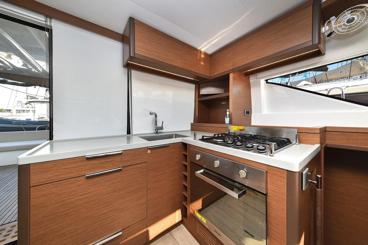 Galley of Lux, a Lagoon 50 catamaran at Sukošan, Croatia