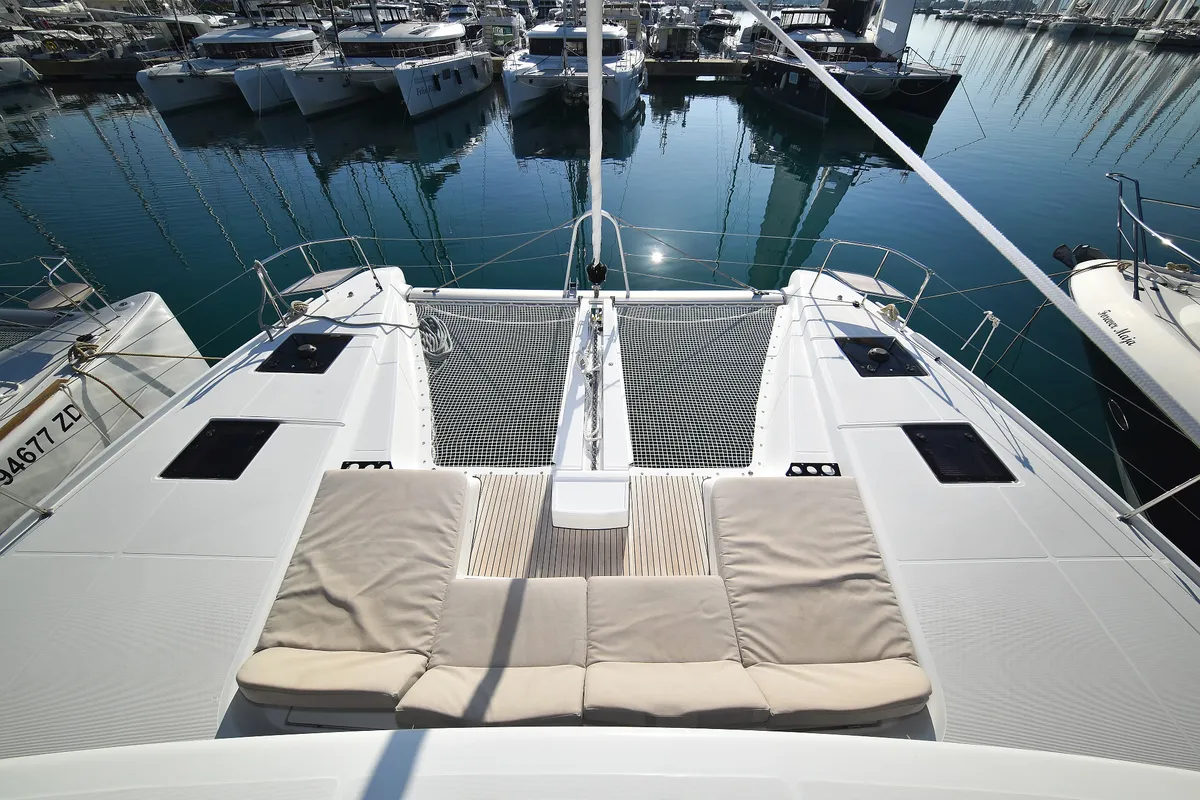 Deck of Lux, a Lagoon 50 catamaran at Sukošan, Croatia