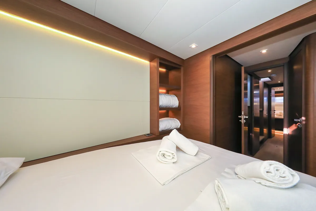 Cabin on Lux, a Lagoon 50 catamaran at Sukošan, Croatia