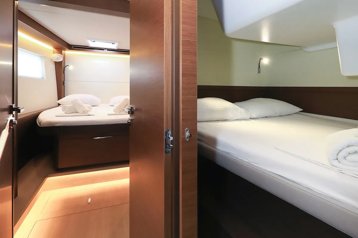 Cabin on Lux, a Lagoon 50 catamaran at Sukošan, Croatia