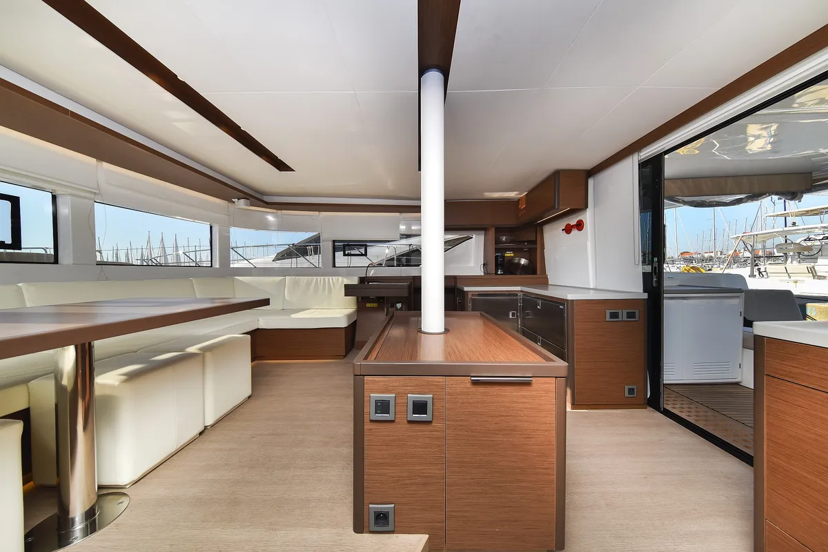 Galley of Lux, a Lagoon 50 catamaran at Sukošan, Croatia