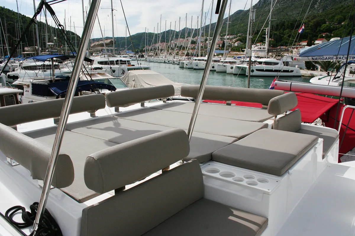 Family 257, a Bali Catspace catamaran at Dubrovnik, Croatia