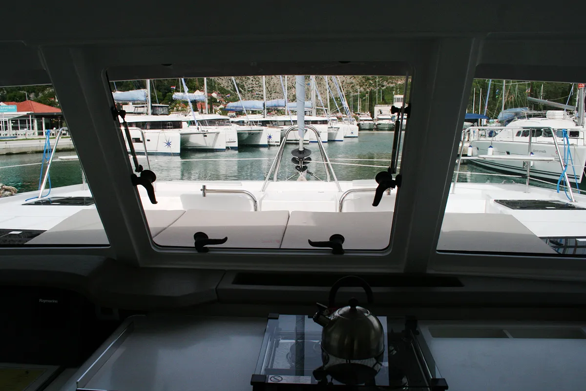 Family 257, a Bali Catspace catamaran at Dubrovnik, Croatia