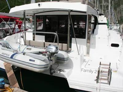 Family 257, a Bali Catspace catamaran at Dubrovnik, Croatia