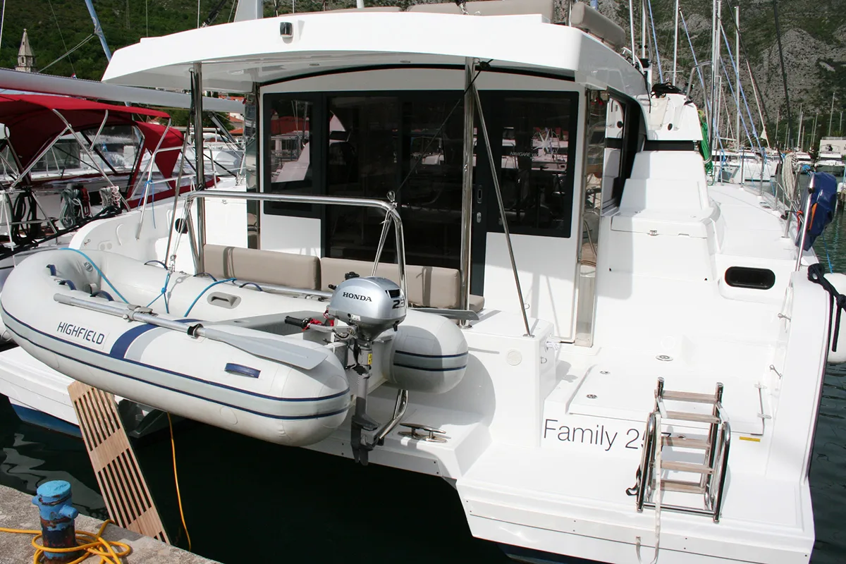 Family 257, a Bali Catspace catamaran at Dubrovnik, Croatia