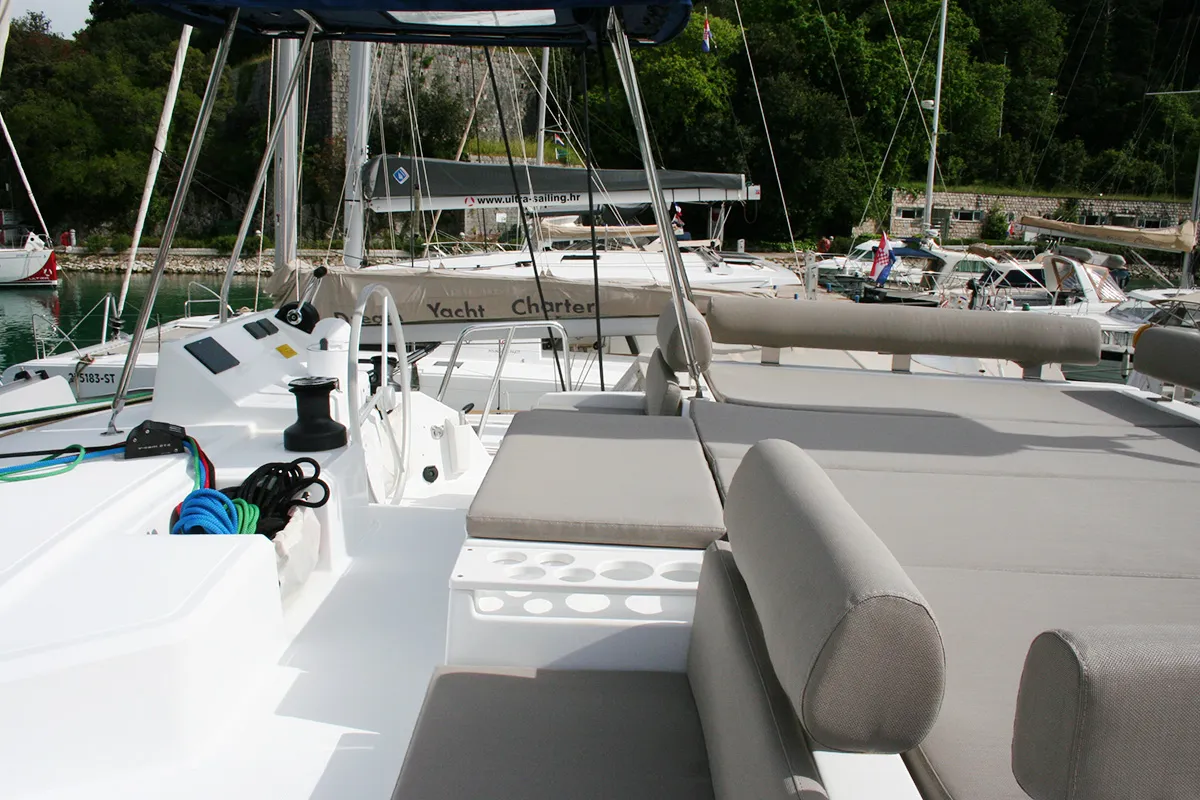 Family 257, a Bali Catspace catamaran at Dubrovnik, Croatia